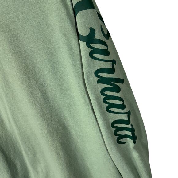 Carhartt Small Mens Loose Fit Shirt Cuffed Long Sleeve Crew Neck Shamrock Green - Picture 3 of 11
